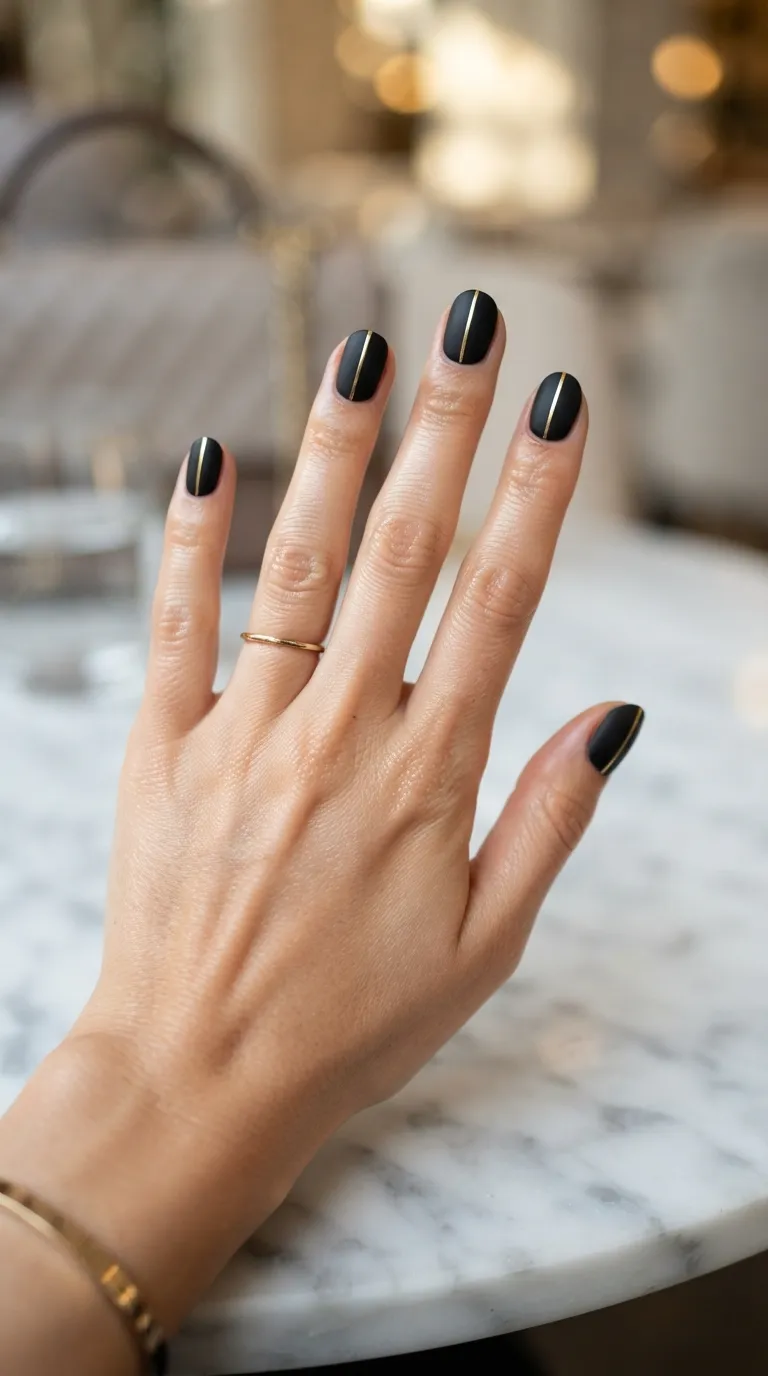 11. Matte Black with Gold Line