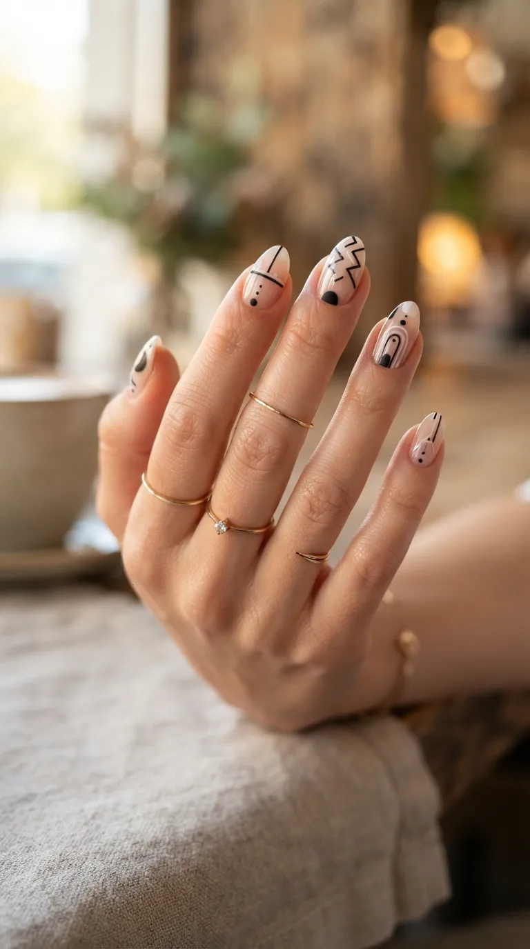 11. Negative Space Almond Nails