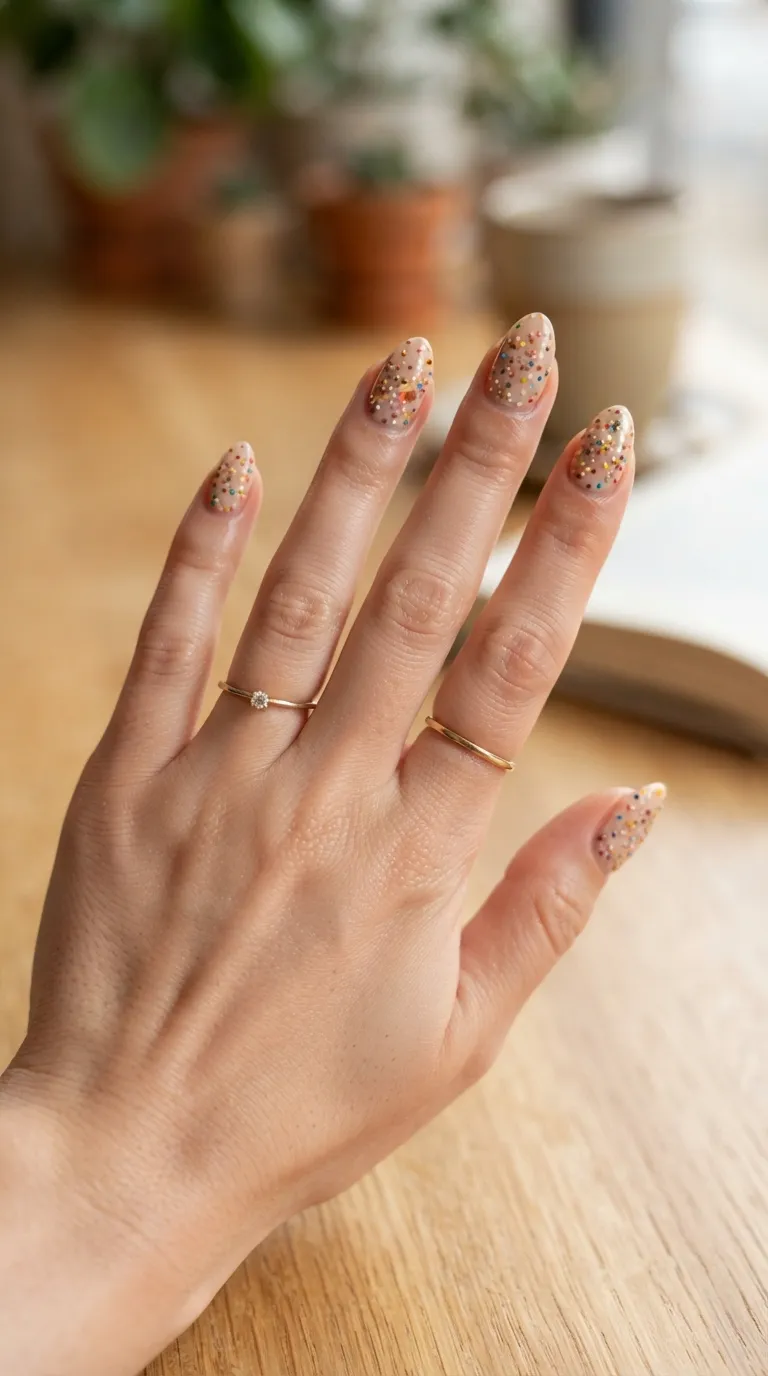 12. Rainbow Sprinkle Nails