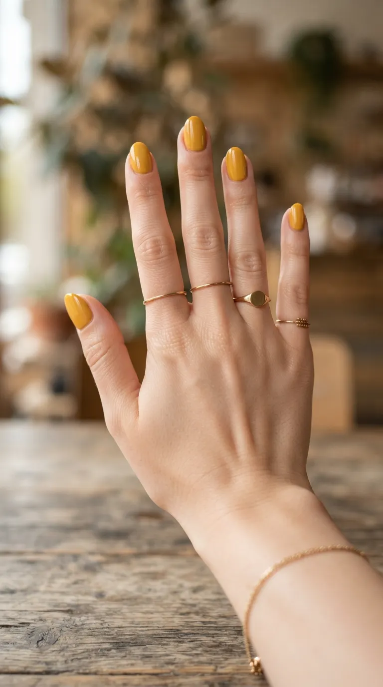 12. Warm Mustard Nails