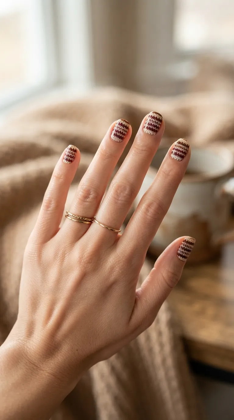 13. Striped Sweater Nails