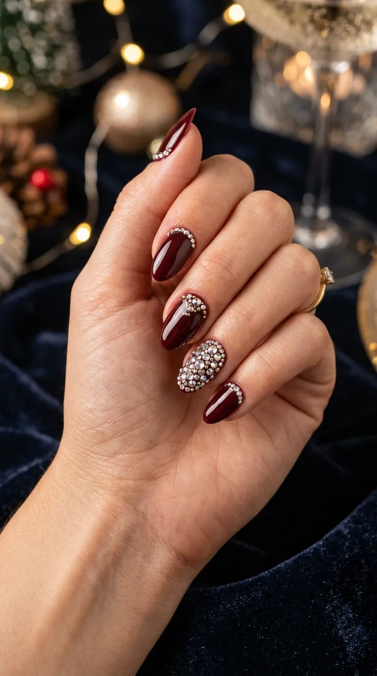14. Burgundy and Crystals