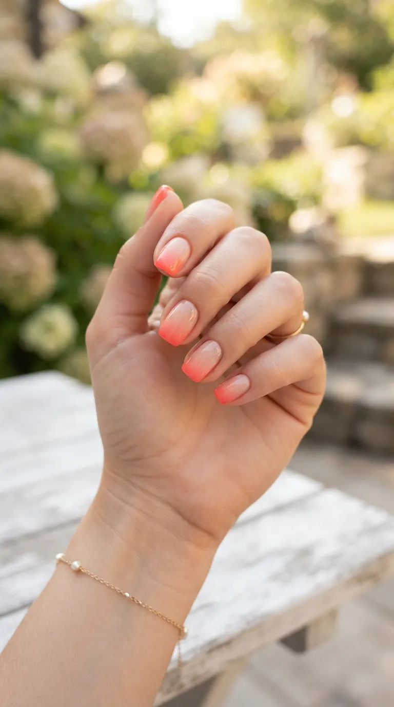 14. Ombre and Gradient Short Square Nails