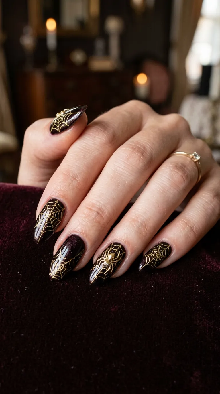15. Soft Gold Spider Web