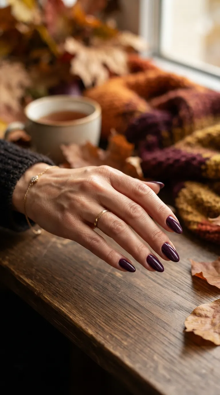 3. Deep Plum Nails