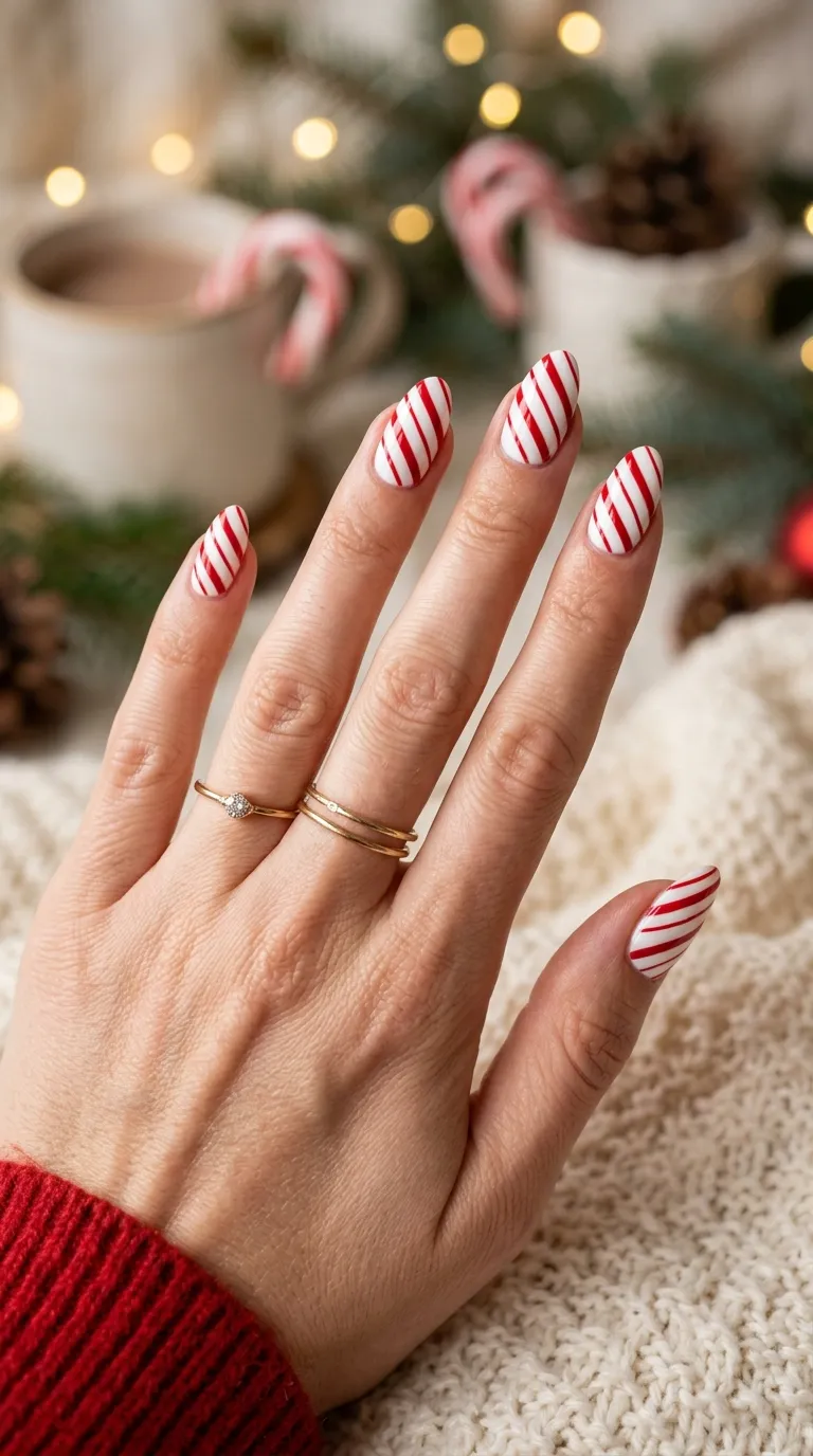 4. White and Red Candy Cane