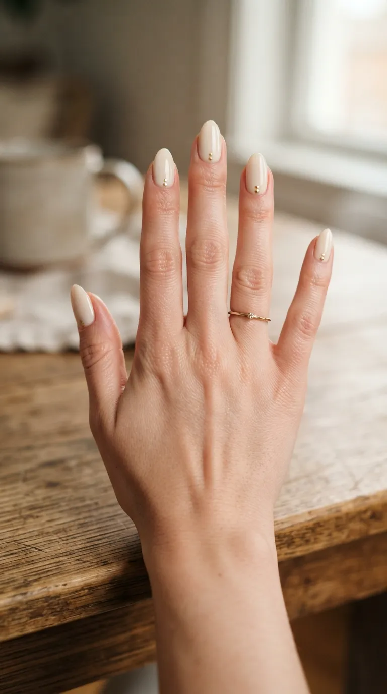 6. Cream Base with Gold Dots