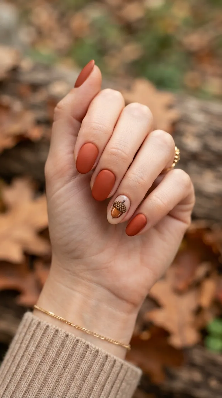 7. Acorn Accent Nail