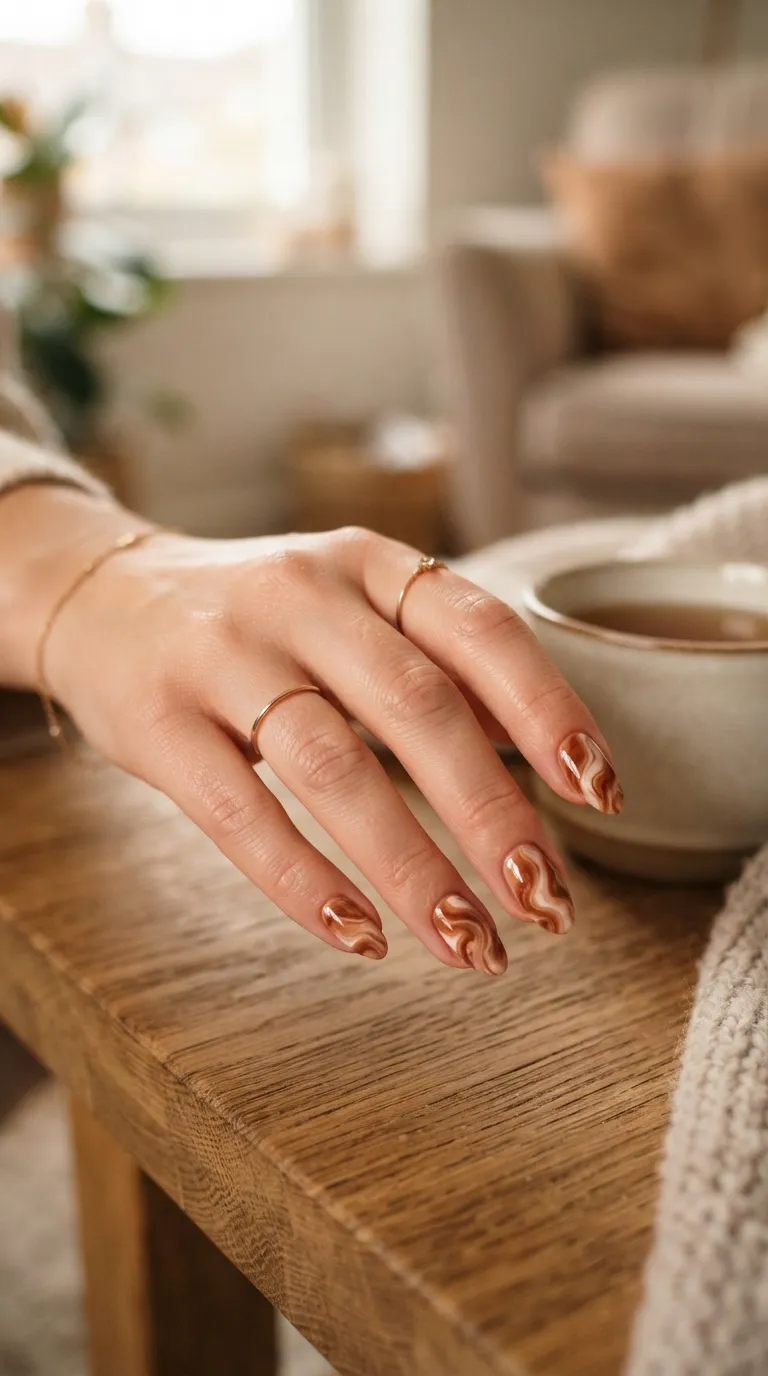 8. Cinnamon Swirl Nails