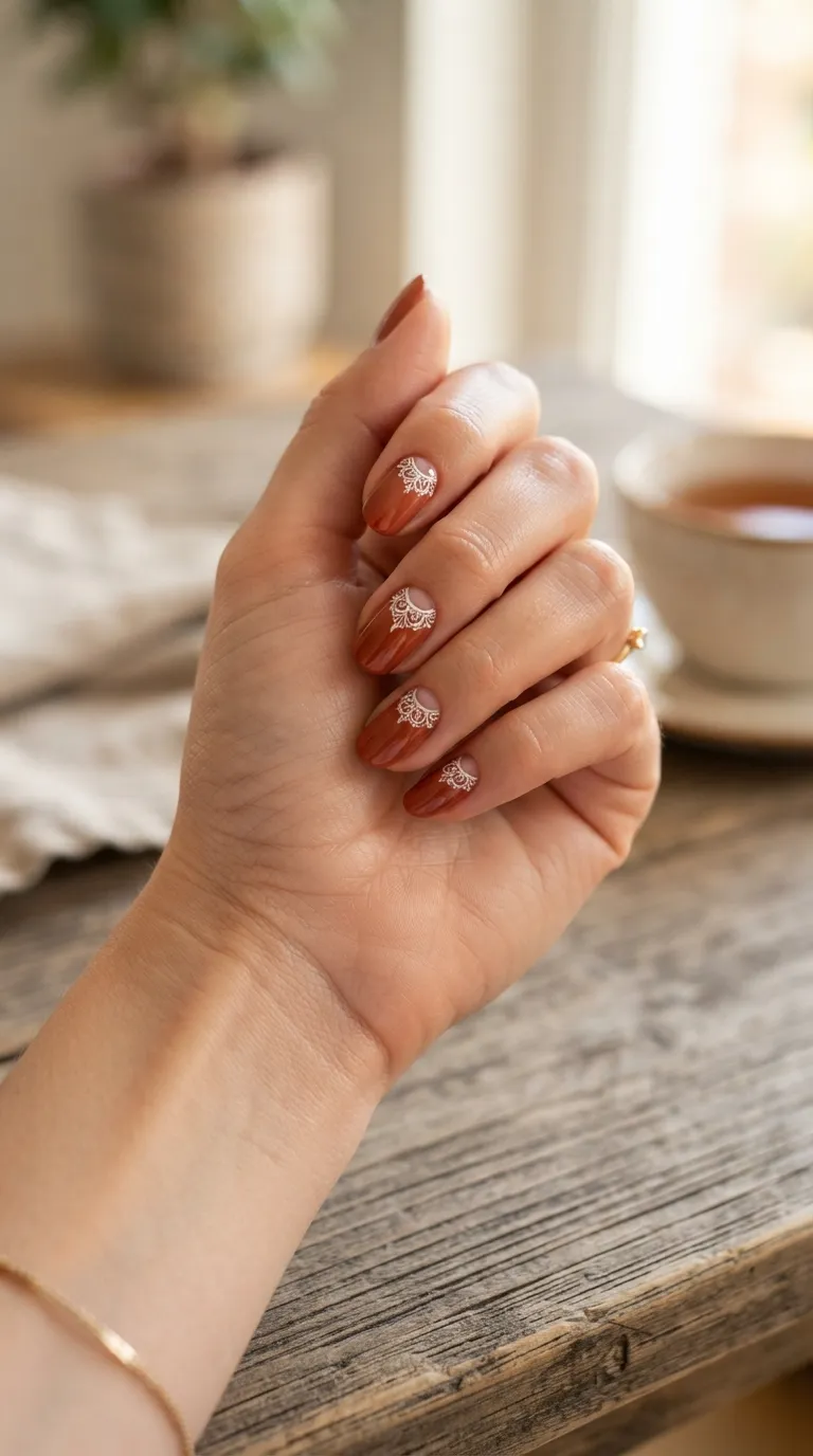 8. Terracotta with Delicate Lace
