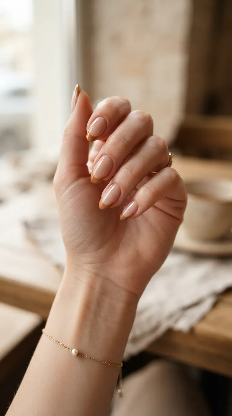 9. French Tip in Caramel