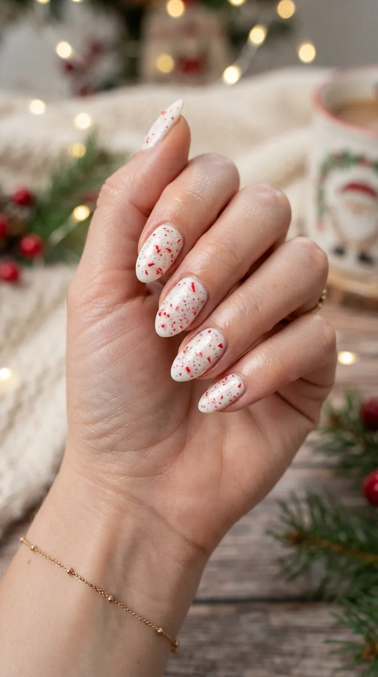 3. Nude Gel With Glitter Tips