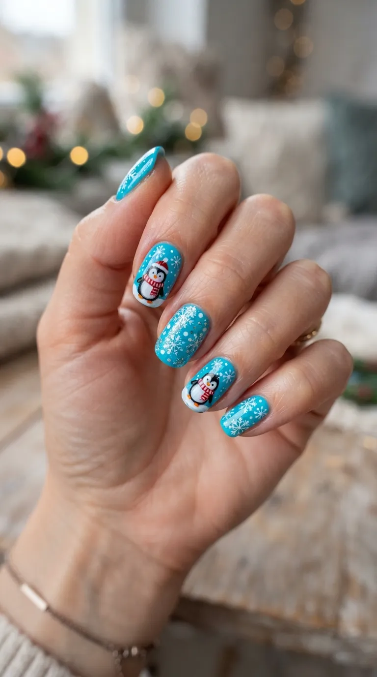 14. Gingerbread Gel Nails