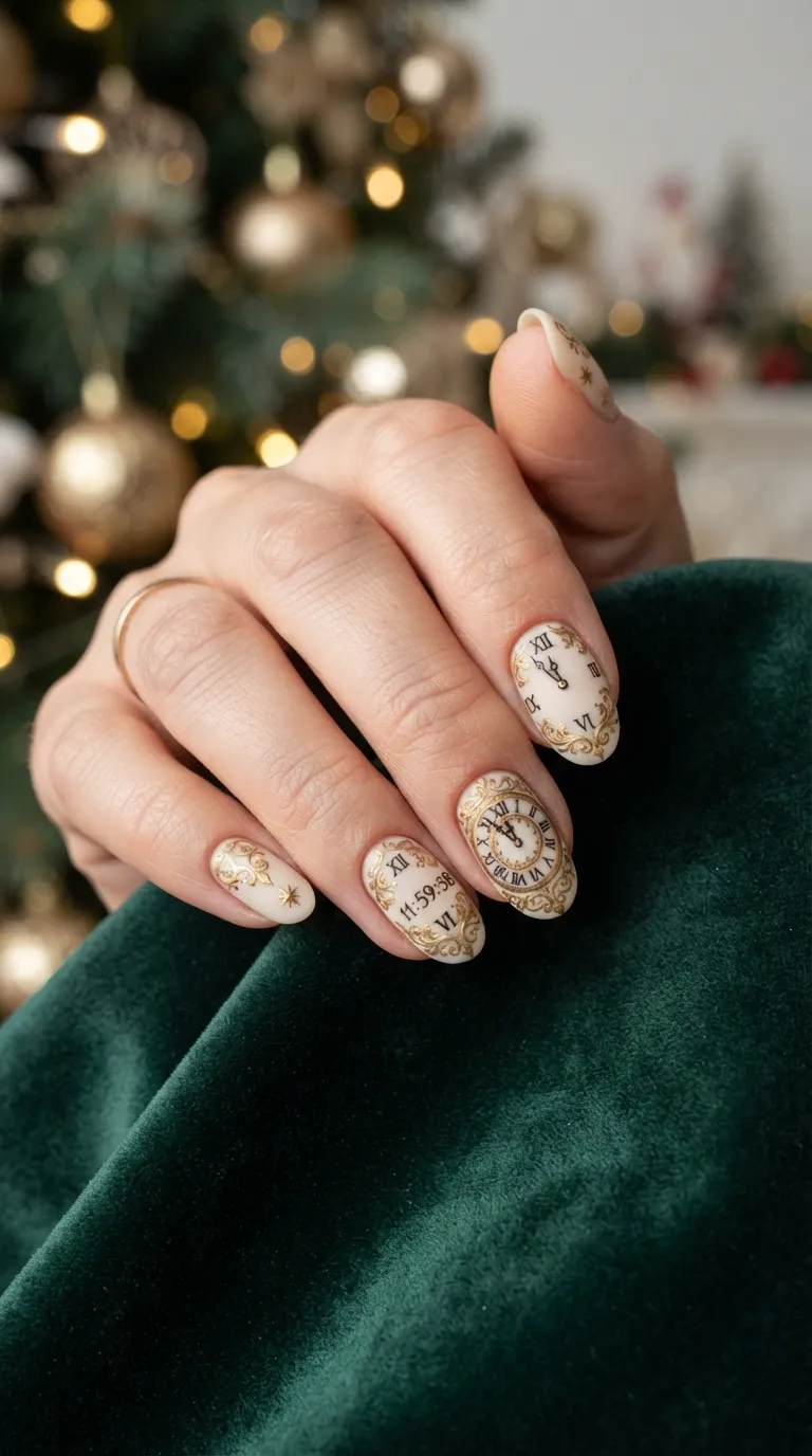 9. Red Glitter French Christmas Nails