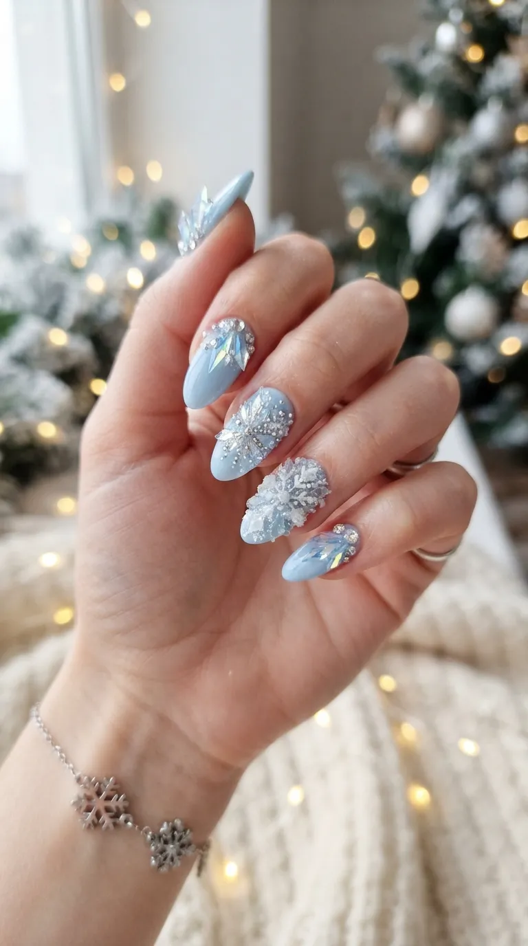 10. Minimalist Christmas Nail Art