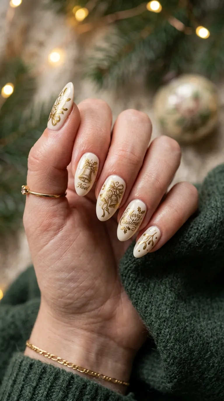 20. Christmas Light Bulb Nails