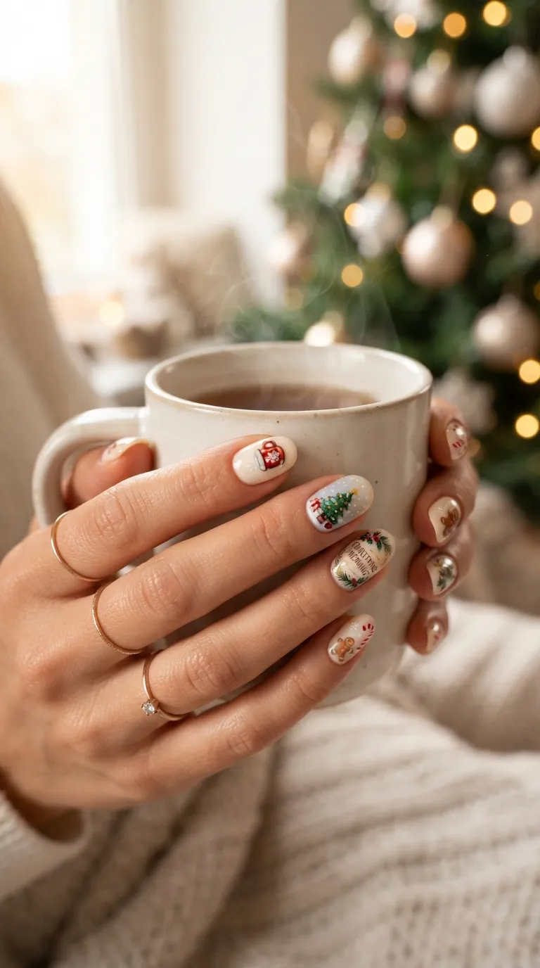 23. Nutcracker Inspired Nails