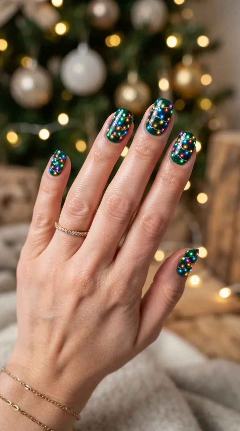 10. Red Glitter Accent Nail
