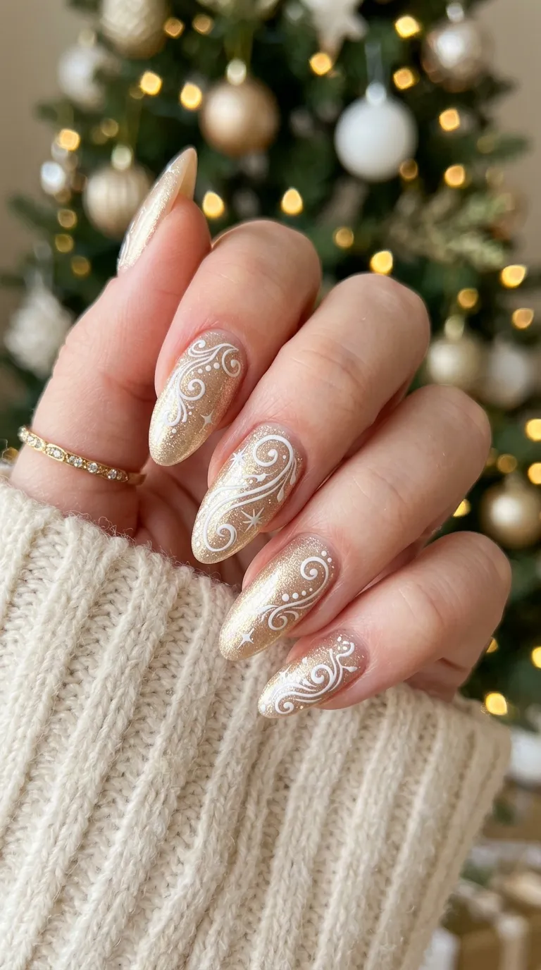 22. Classic Glittered Cuticles
