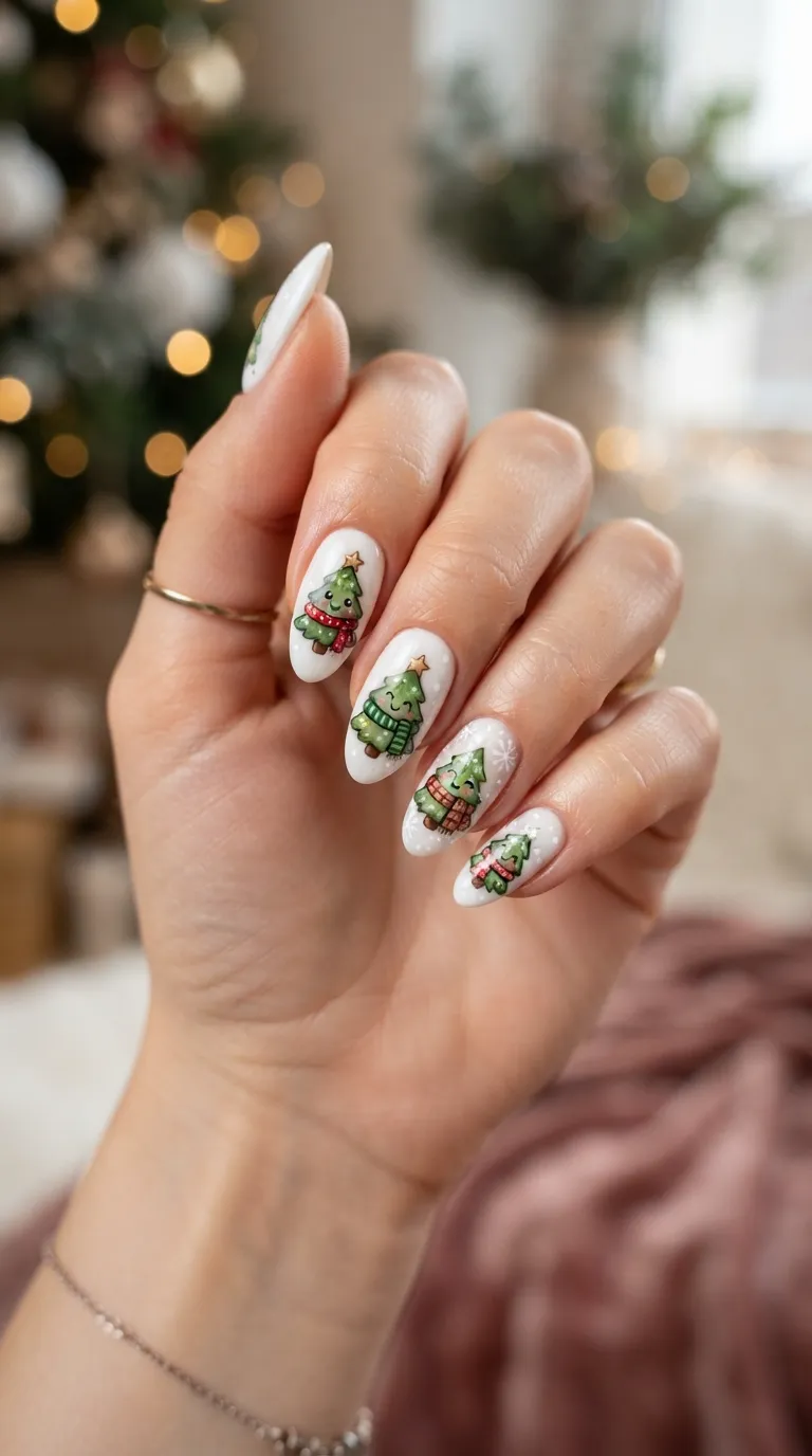 13. Frosted Berry Nails