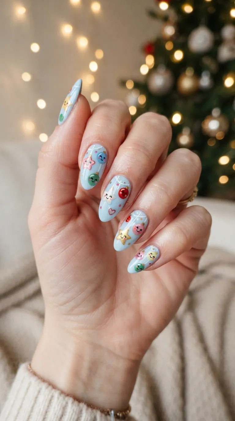 22. Winter Aurora Nails