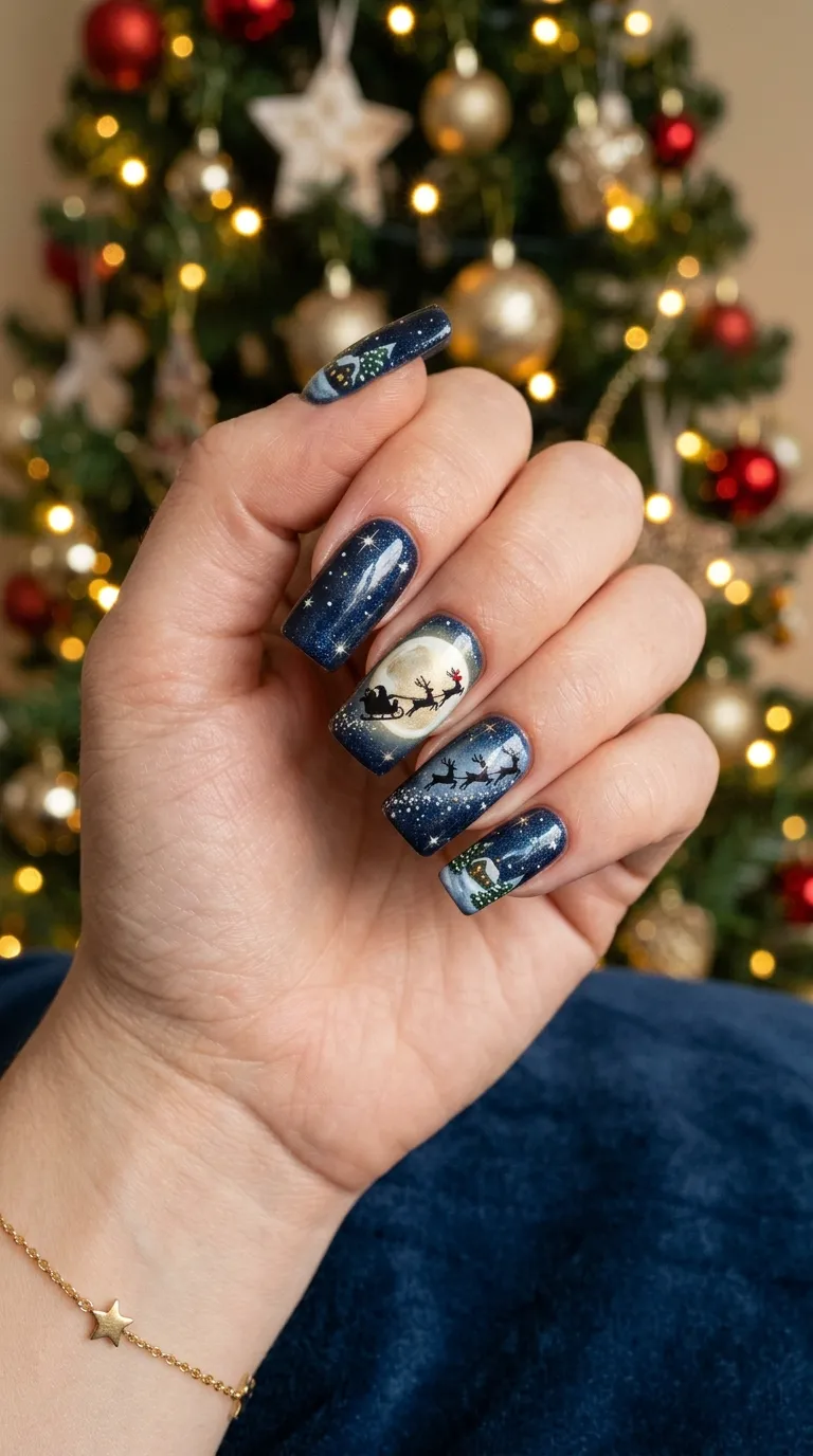 2. Gold Glitter Tips