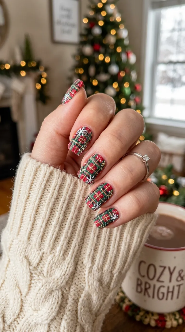 8. Full Red Glitter Acrylics