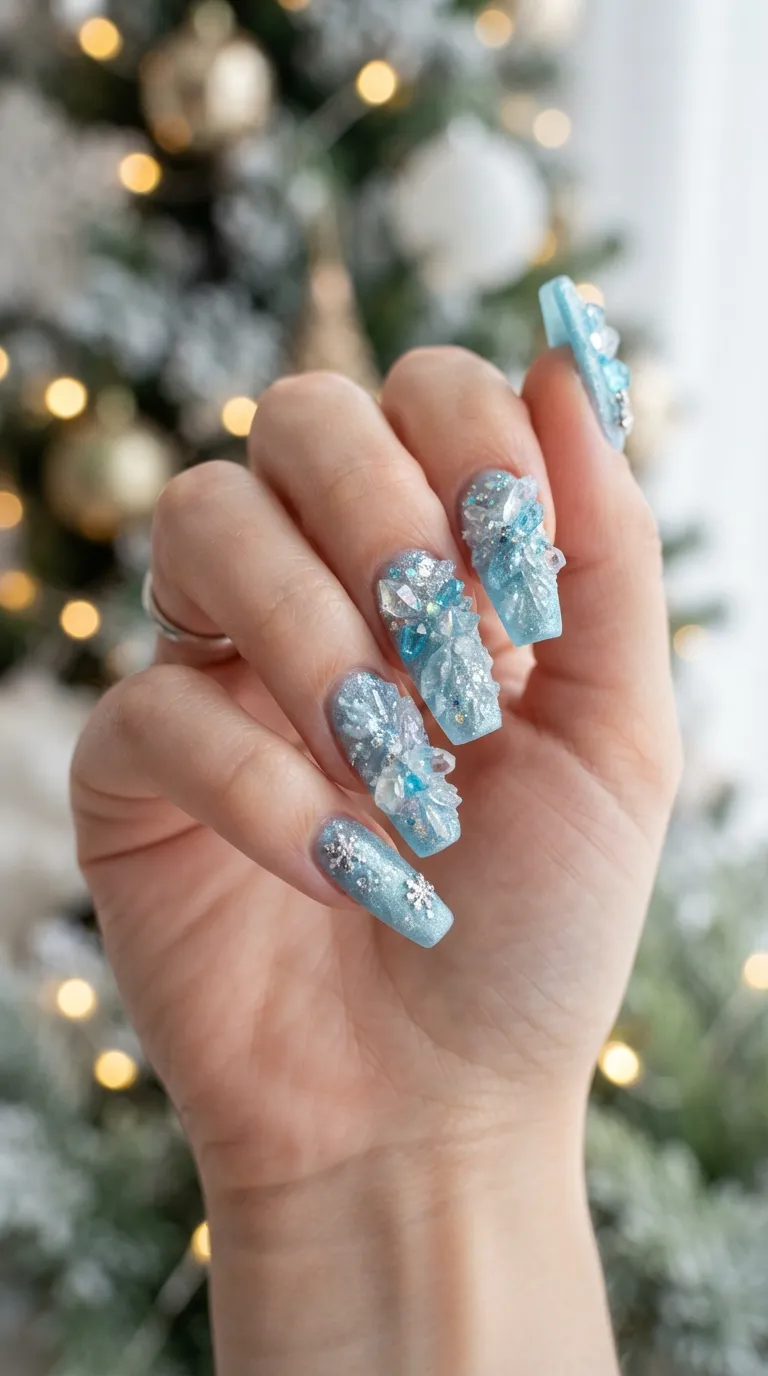 2. Gold Glitter Tips