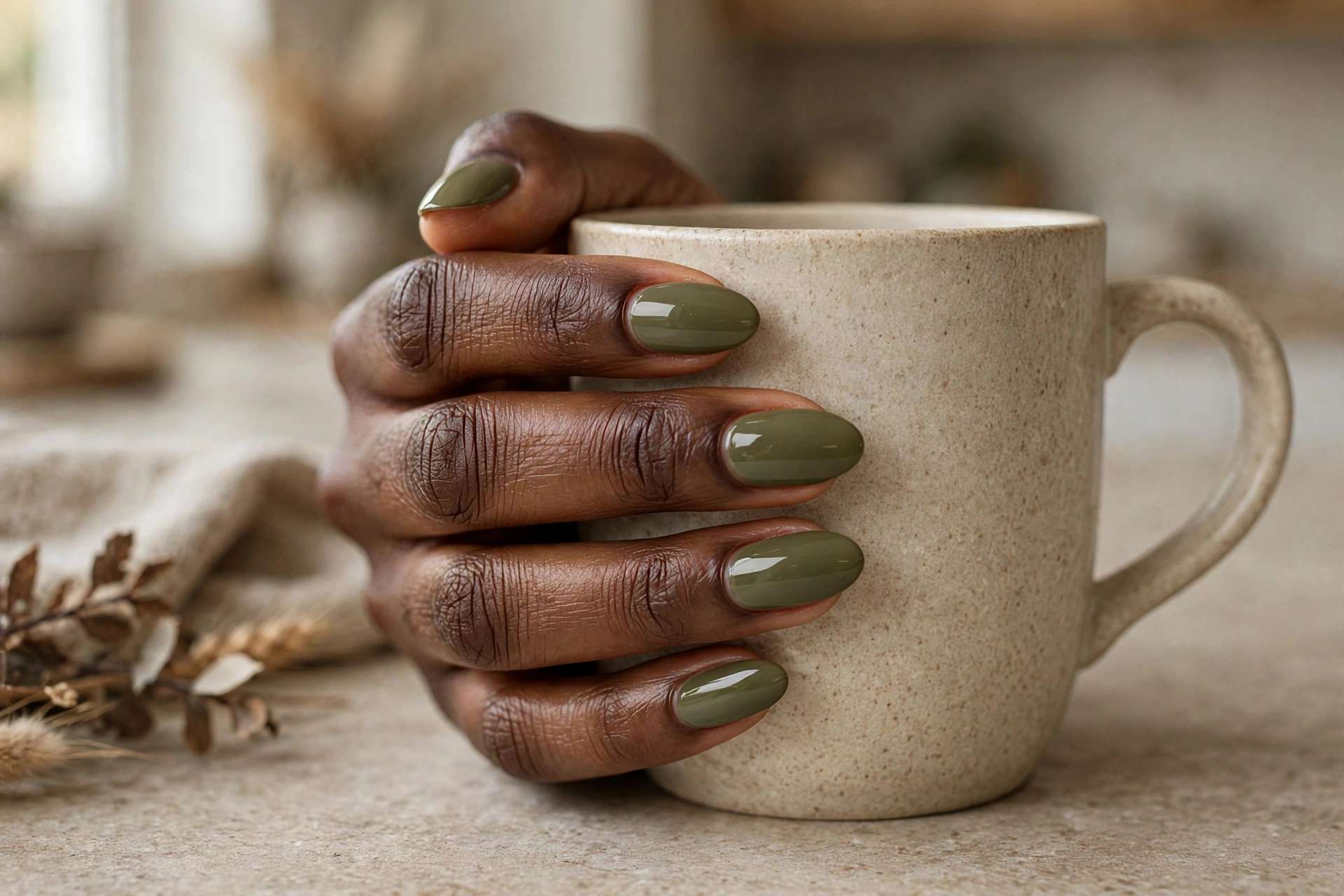24. Latte Gradient Nails