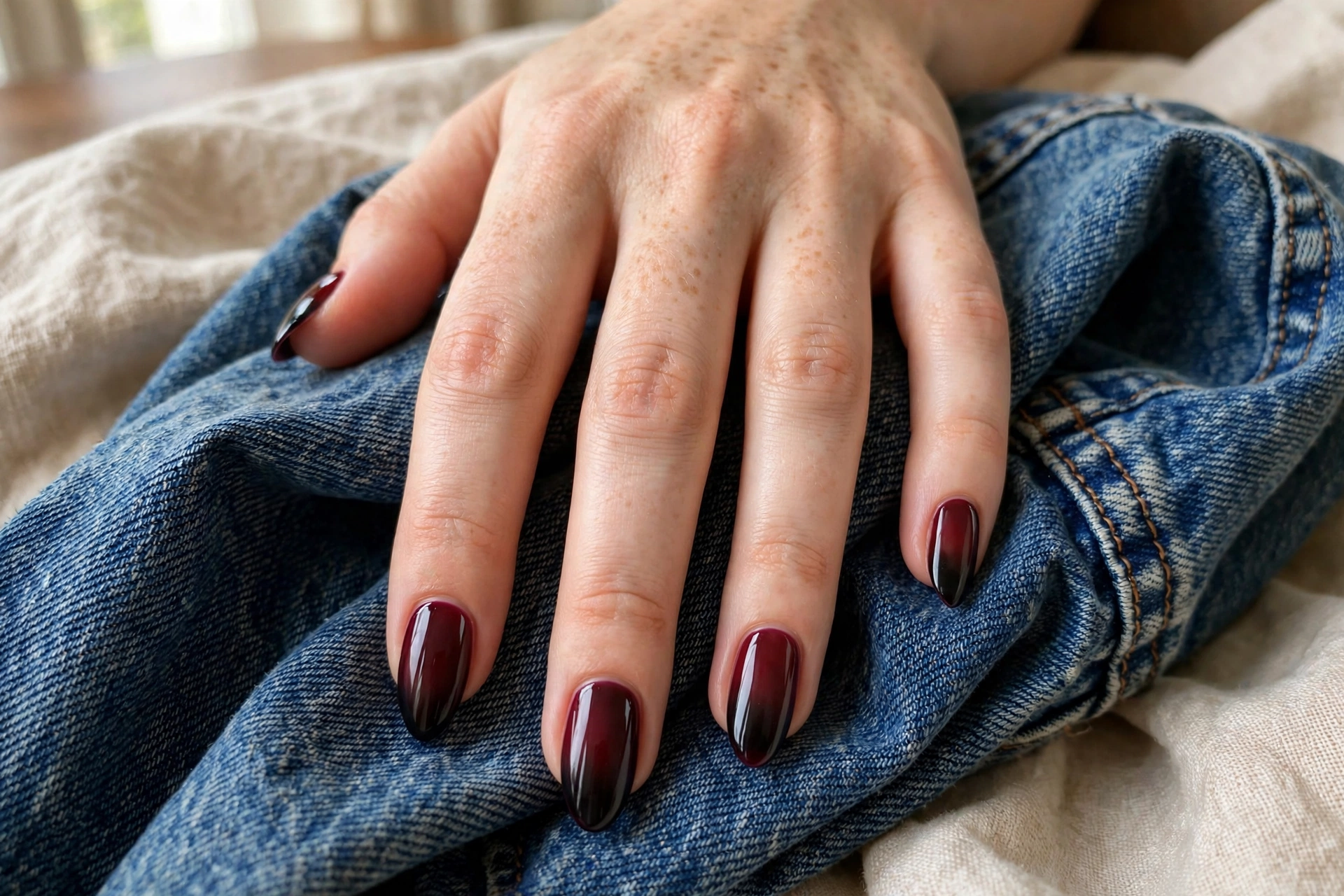 19. Burgundy with Gold Dots