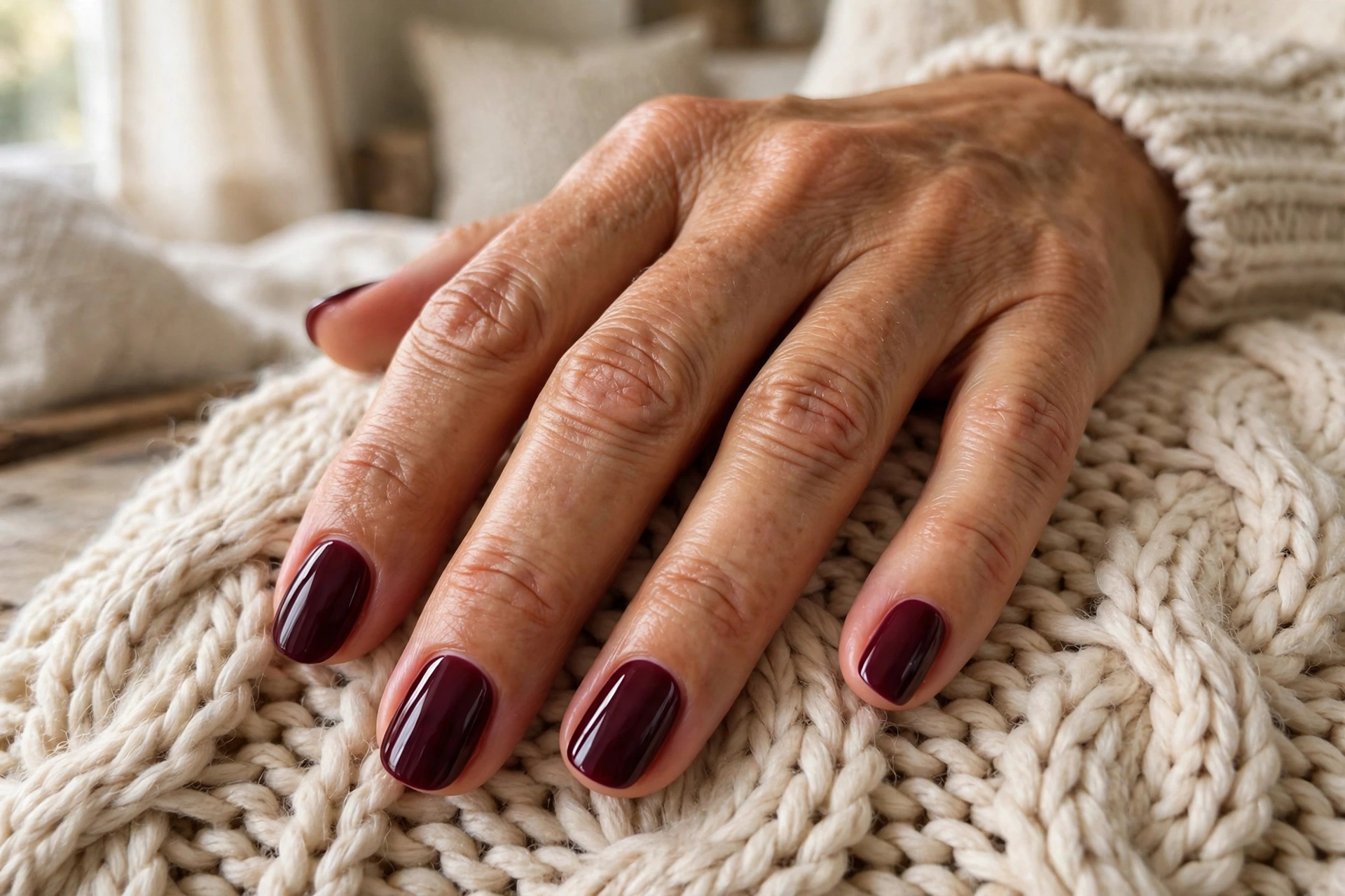 21. Burgundy and Nude Colorblock