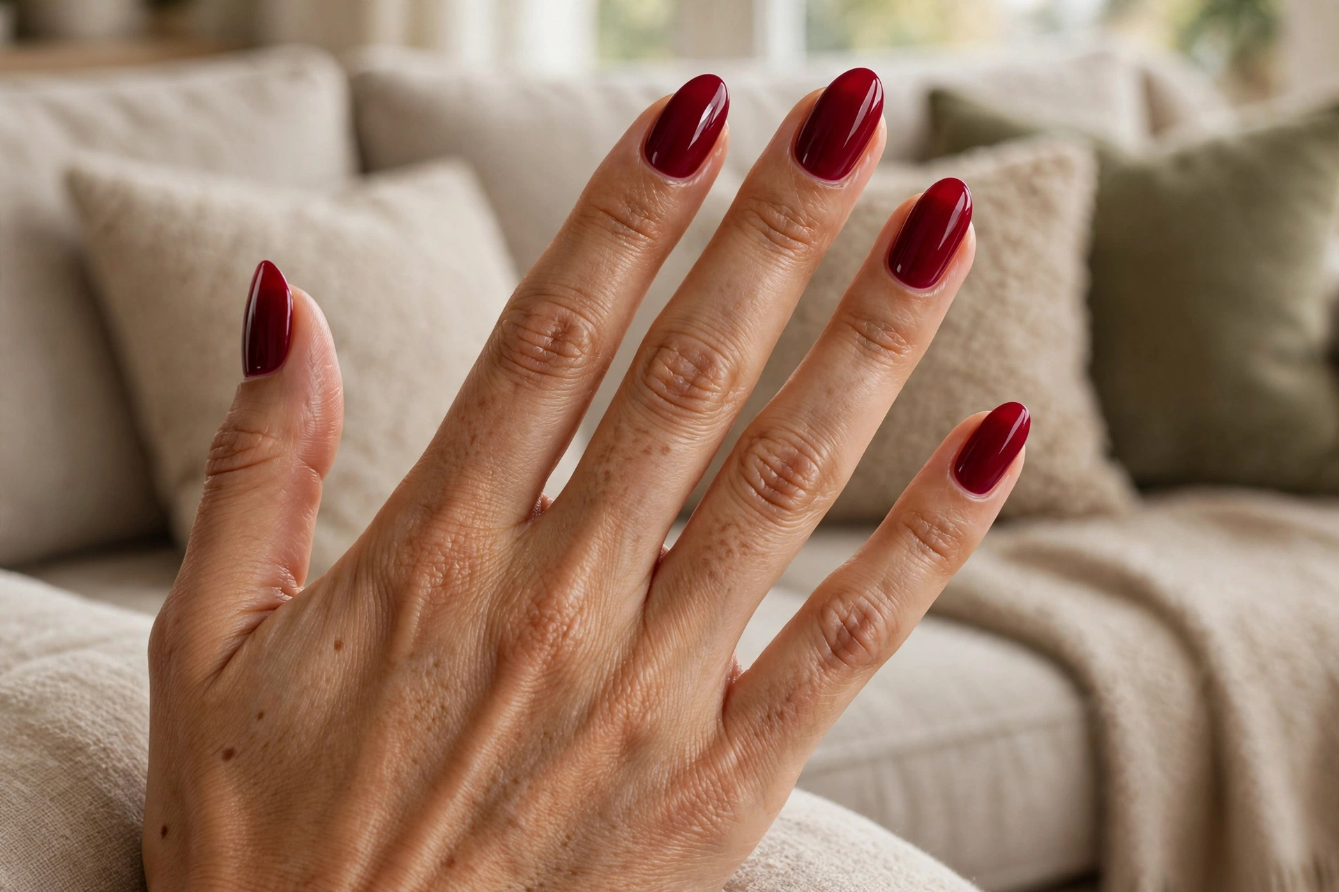 23. Burgundy French Fade