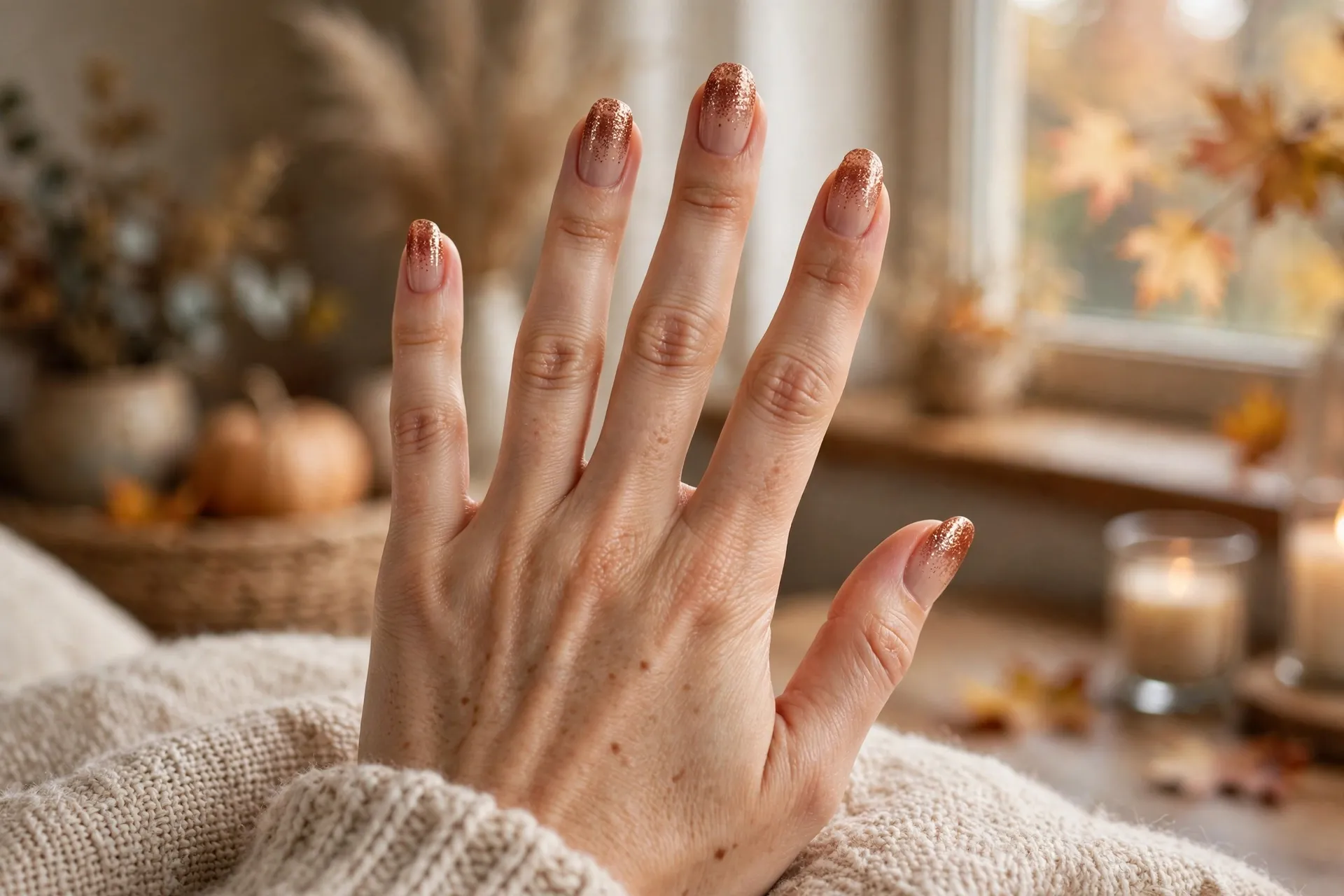 Copper Glitter Toes