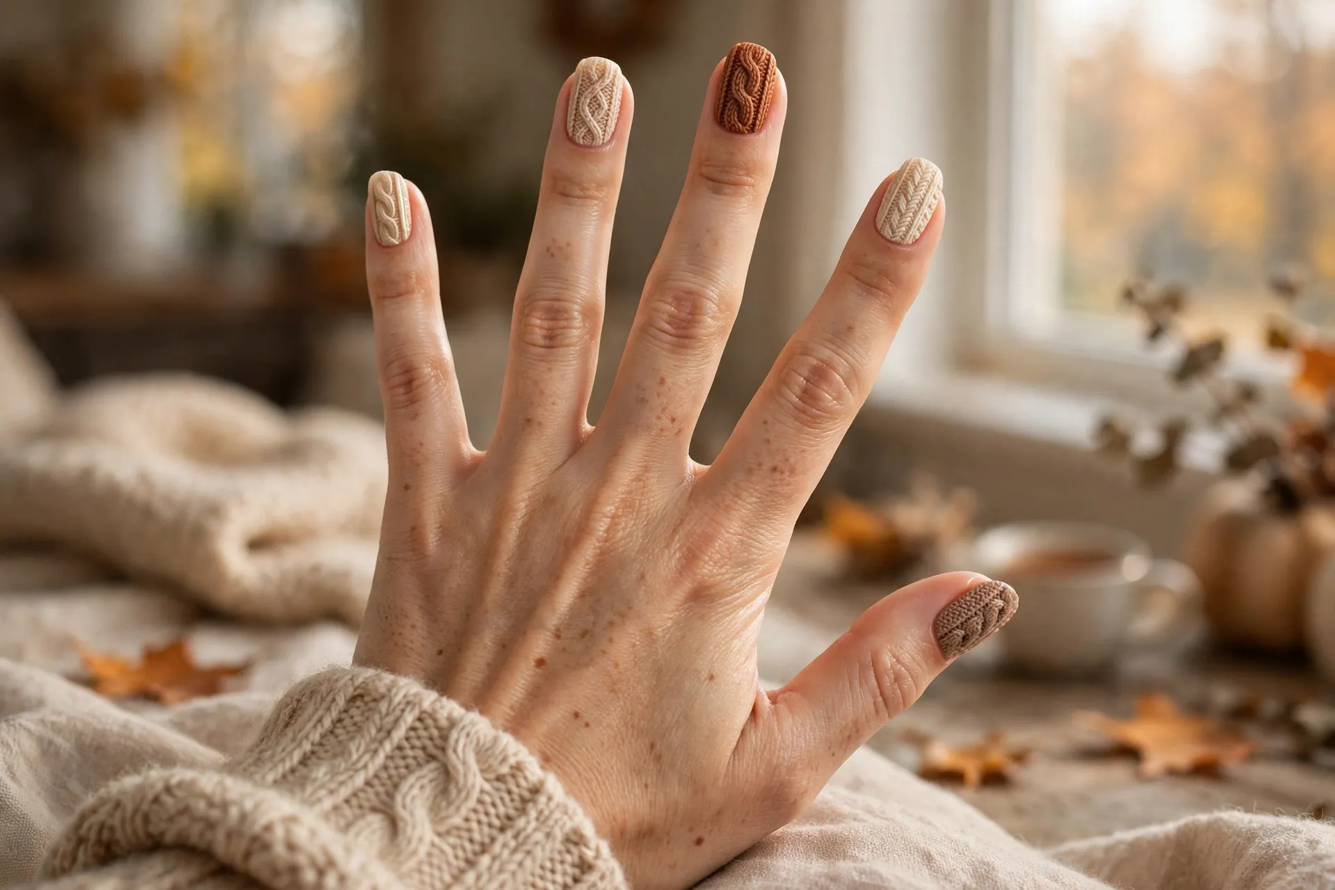Cable-Knit Sweater Nails