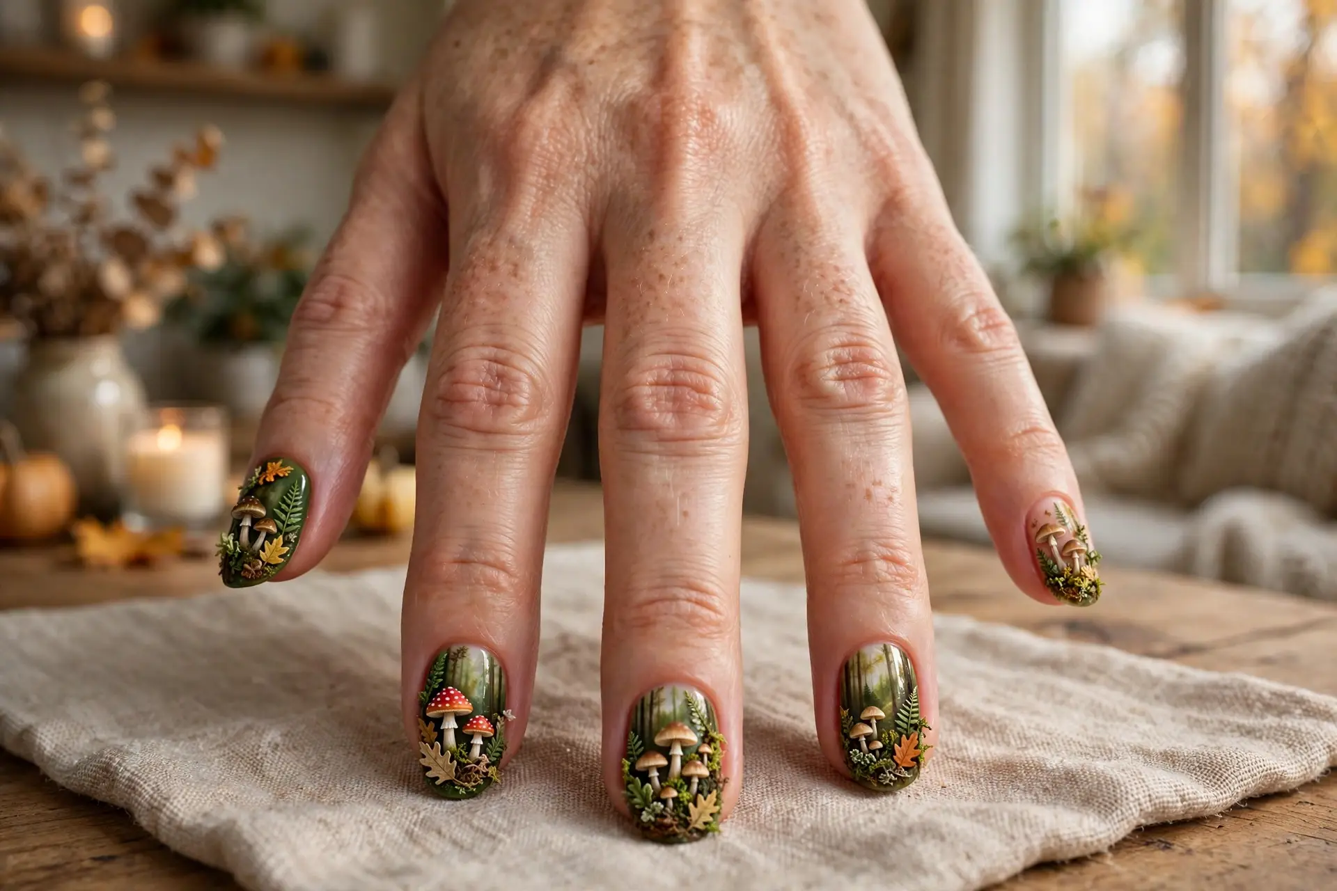 Mushroom Forest Nails