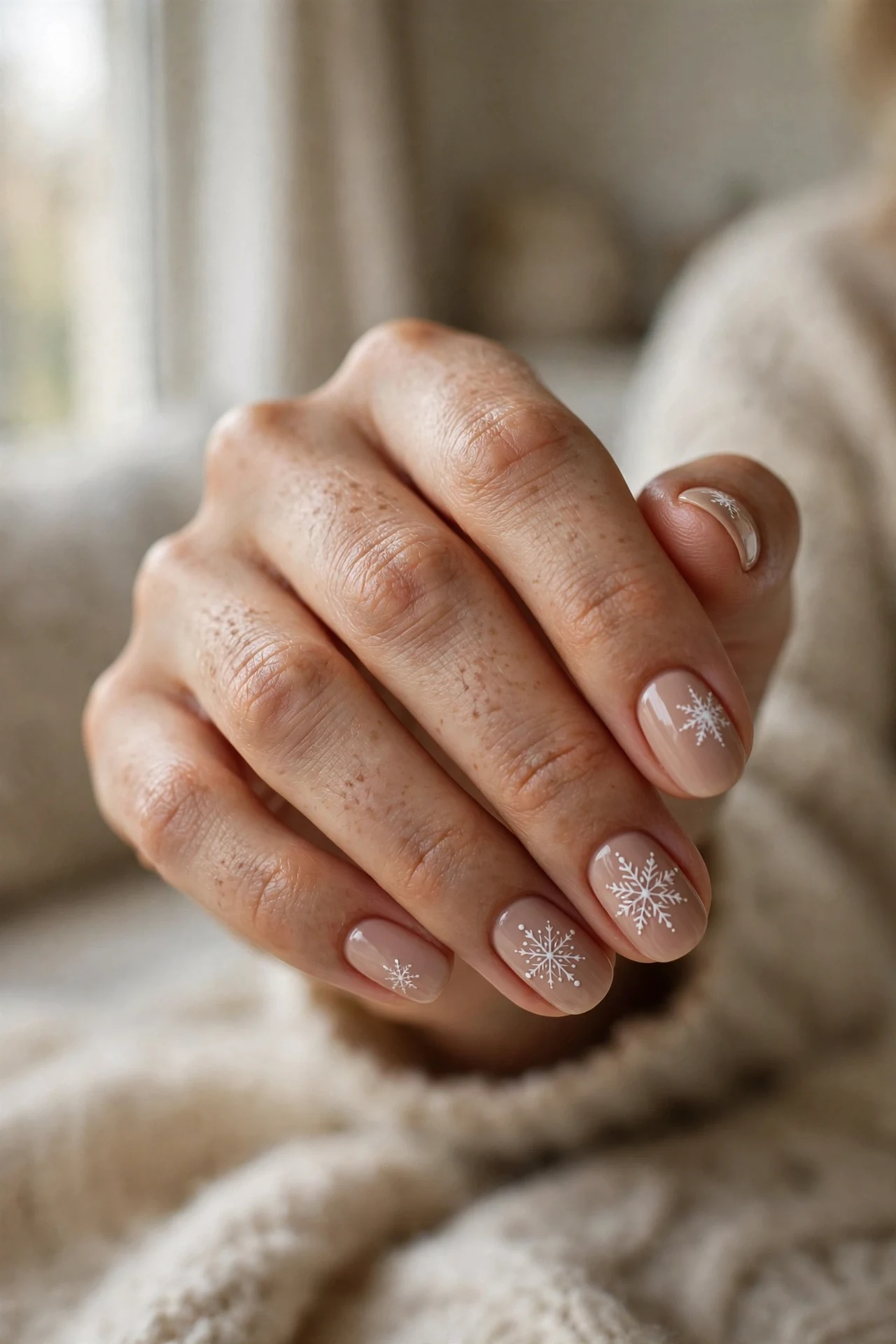 Nude with White Flakes