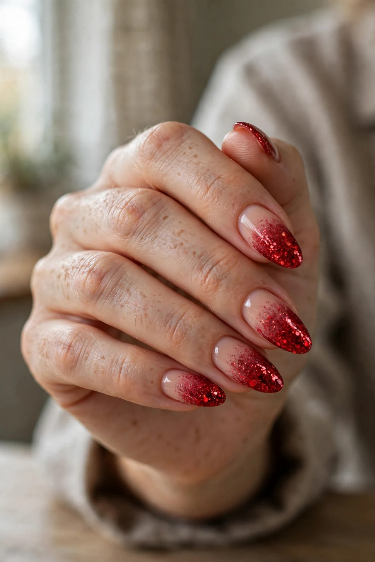 Red Glitter Ombre