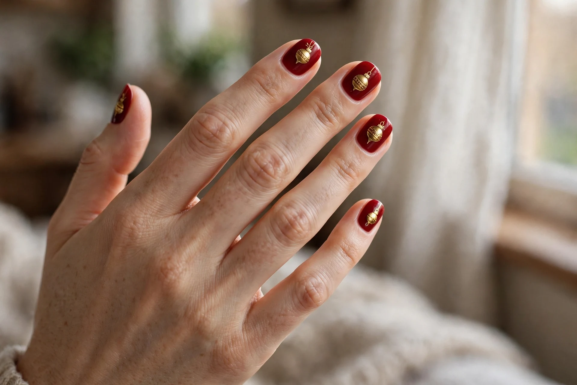 Gold Ornament Bauble Nails