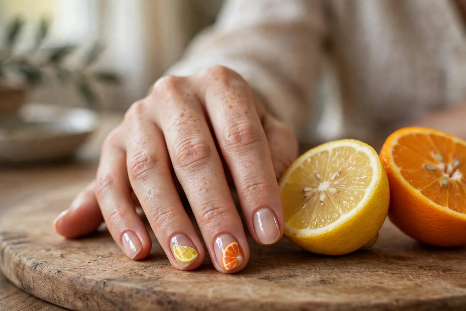 Citrus Slice Nail Art