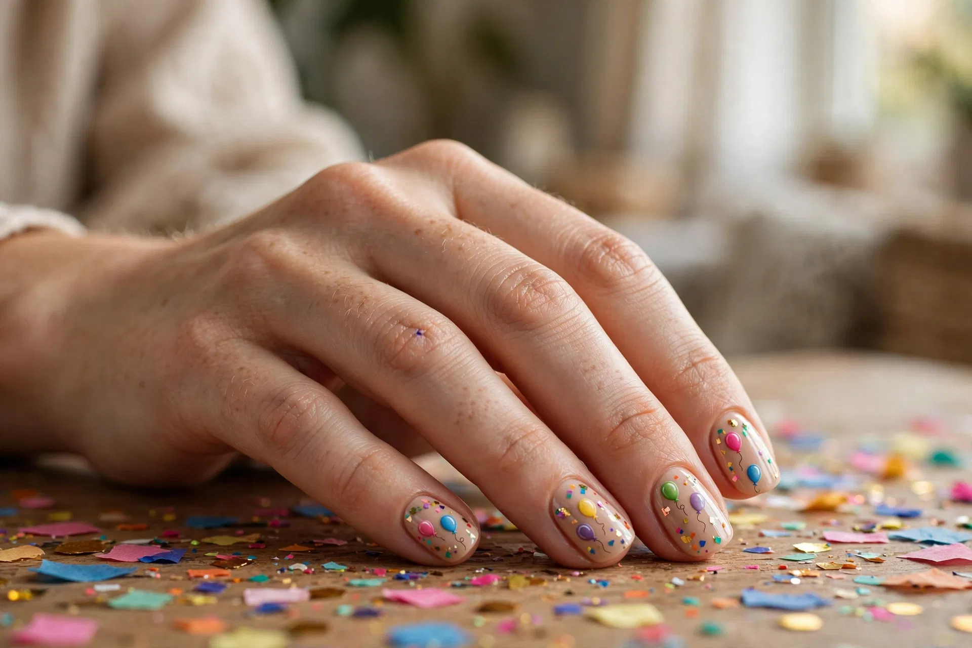 Balloon Confetti Nails