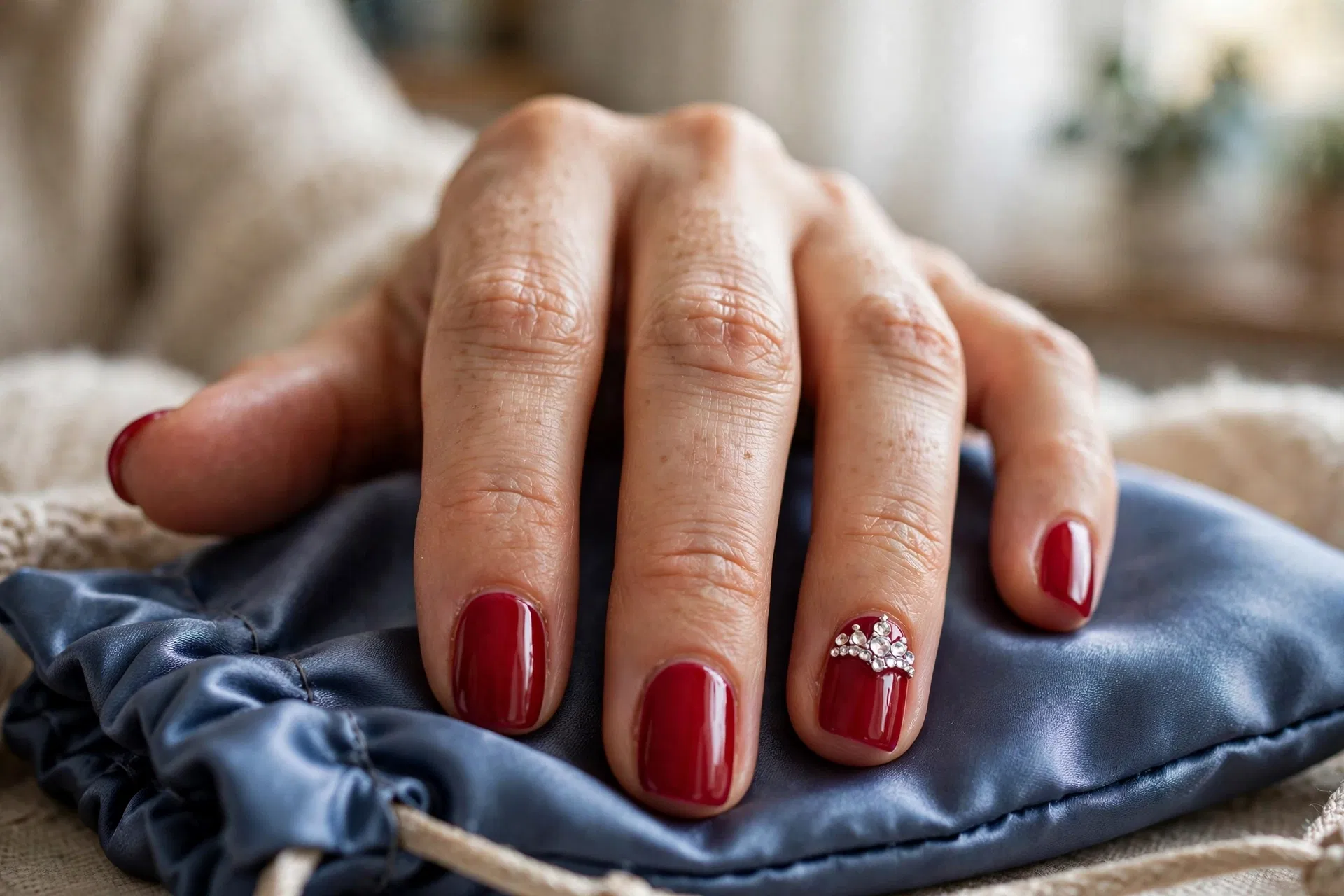 Rhinestone Crown Nails