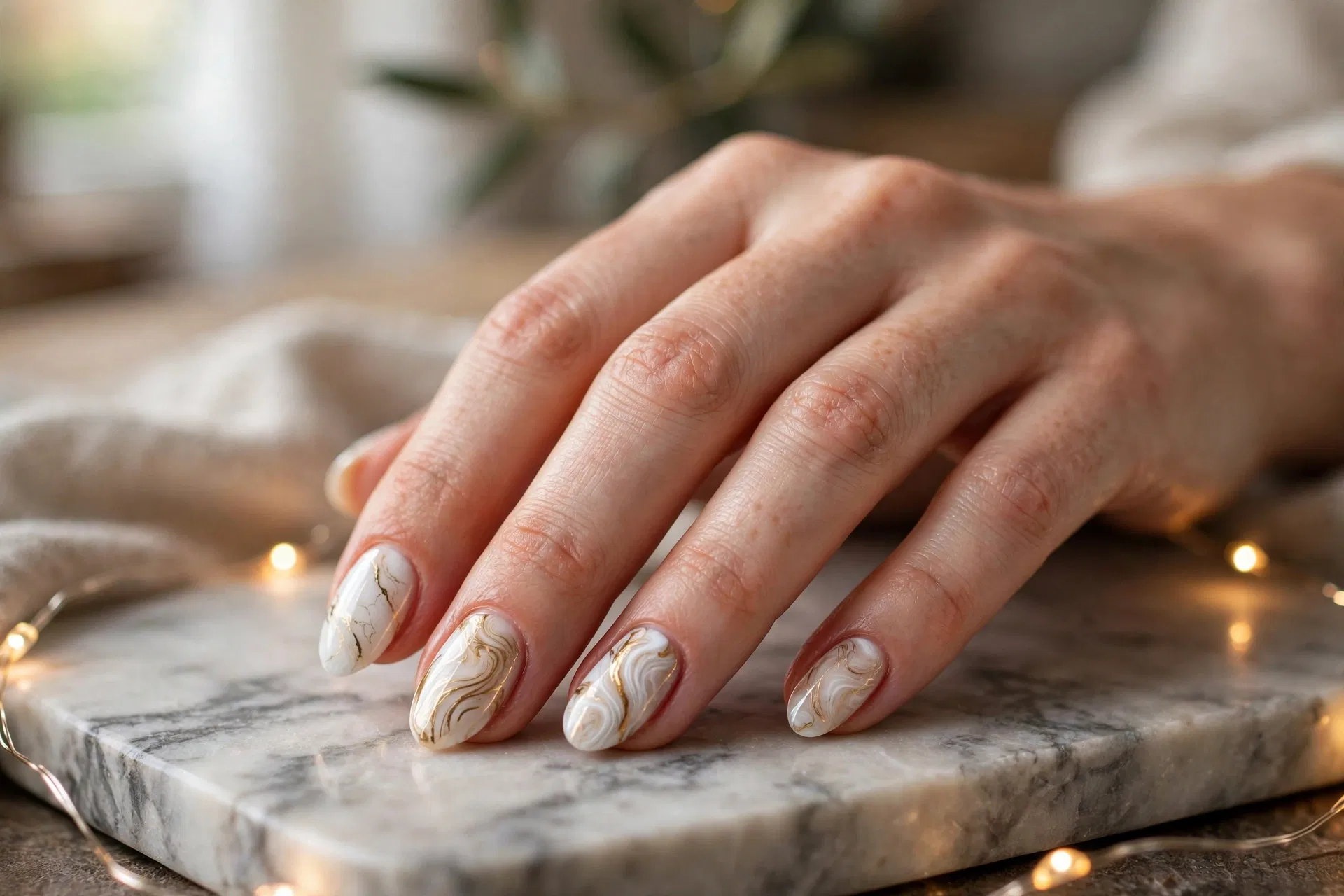 Marble Celebration Nails