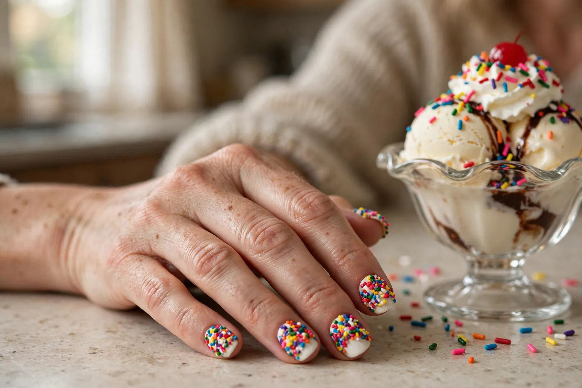 Rainbow Sprinkle Nails