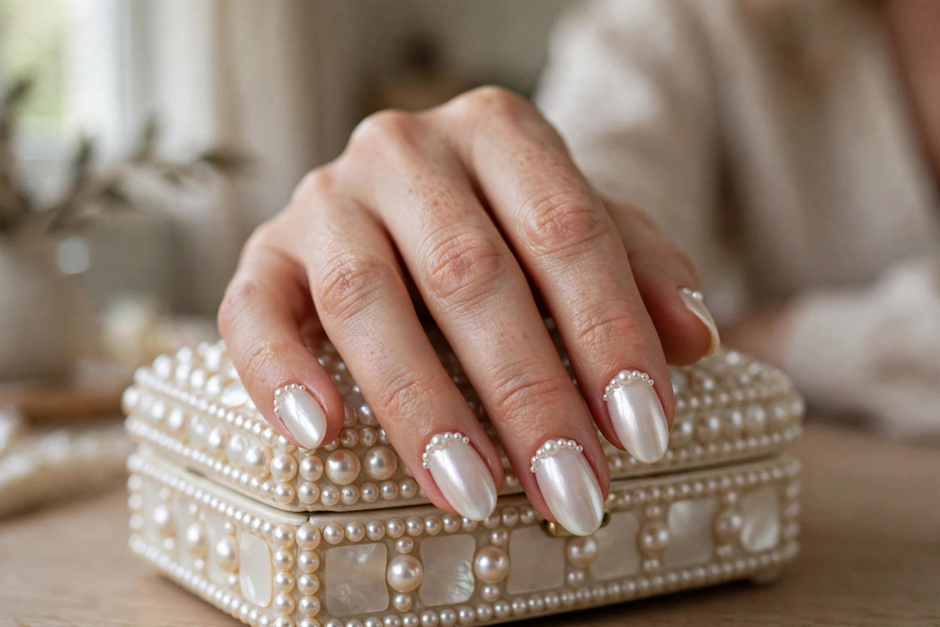 Pearl Birthday Nails