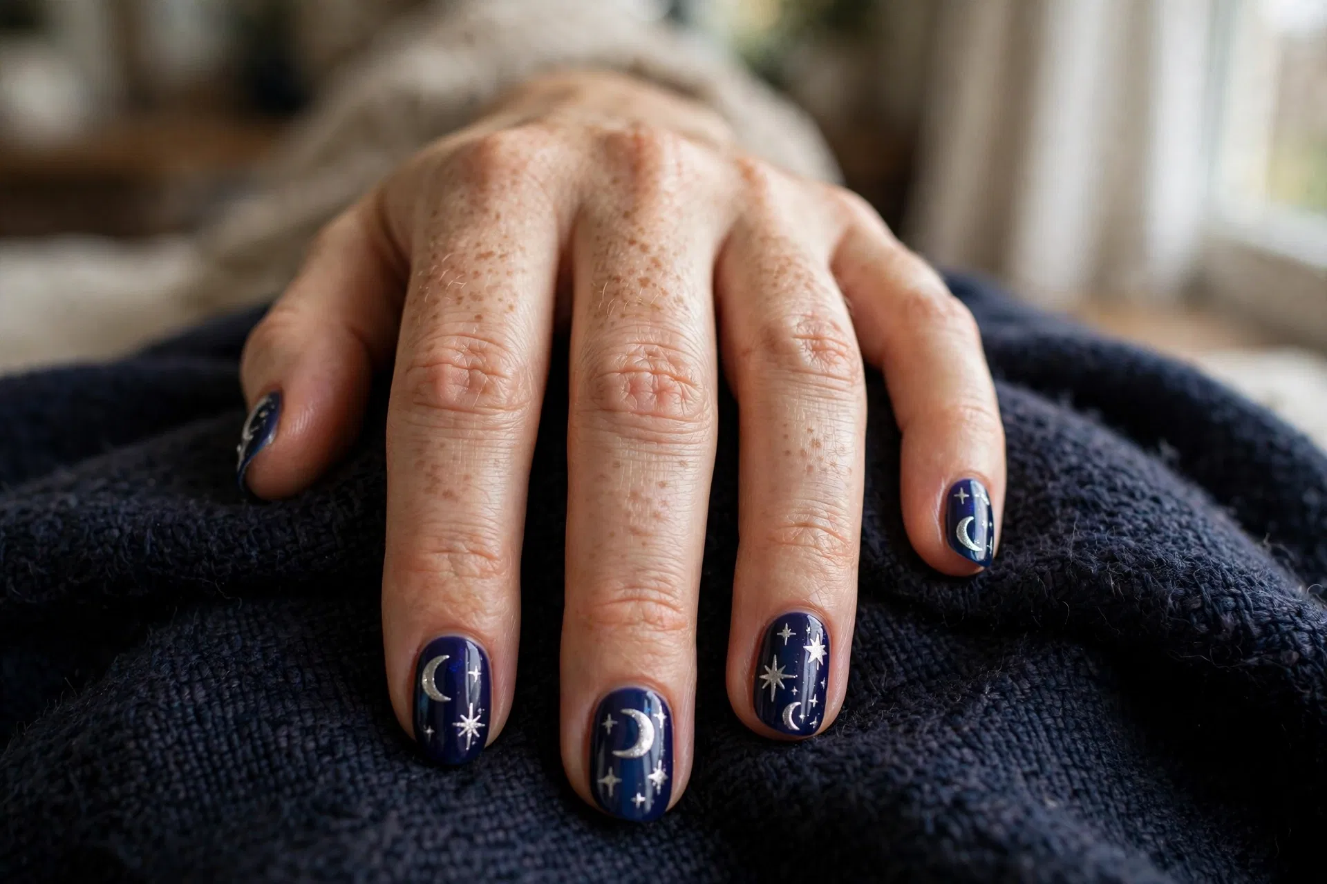 Star and Moon New Year Nail Art