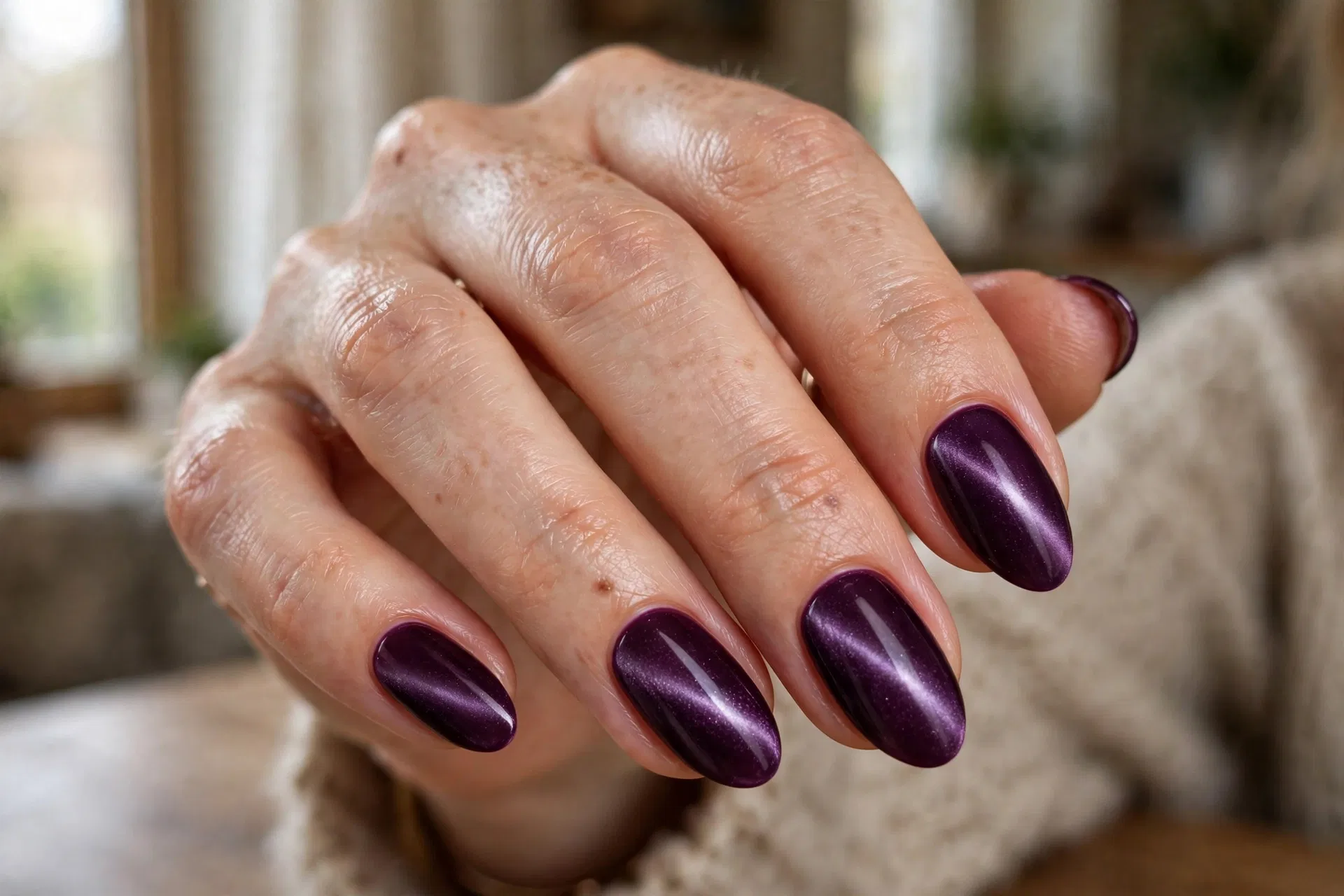 Velvet Plum Cat Eye Nails