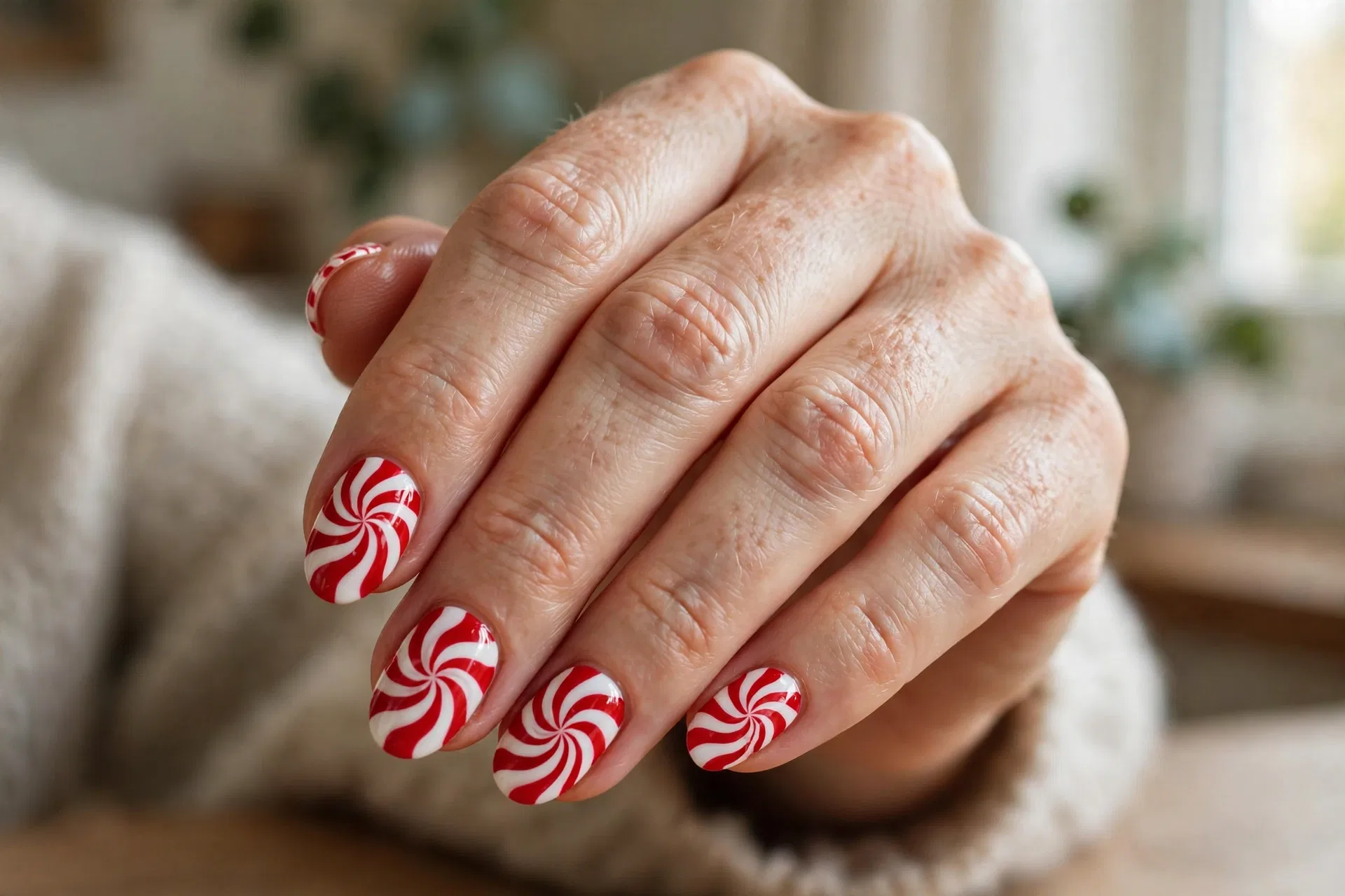 Peppermint Swirl Nails