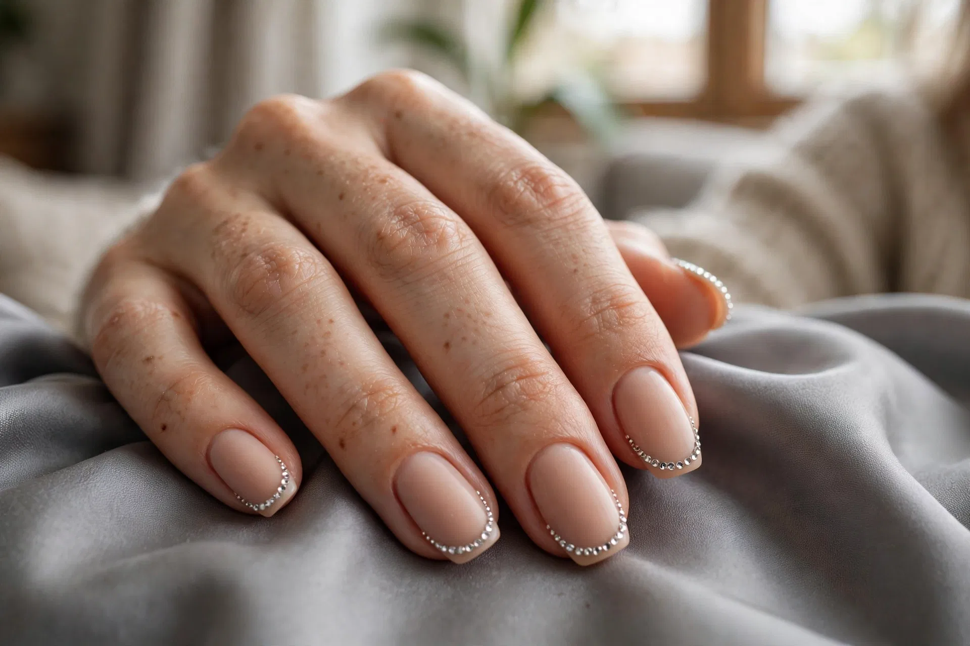 Silver Rhinestone Tips