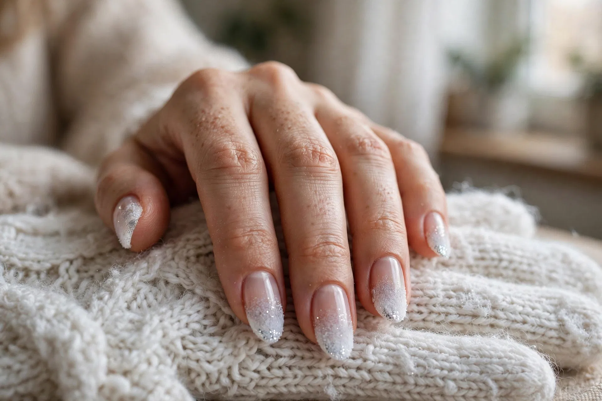 Snow Frost Gradient Tips