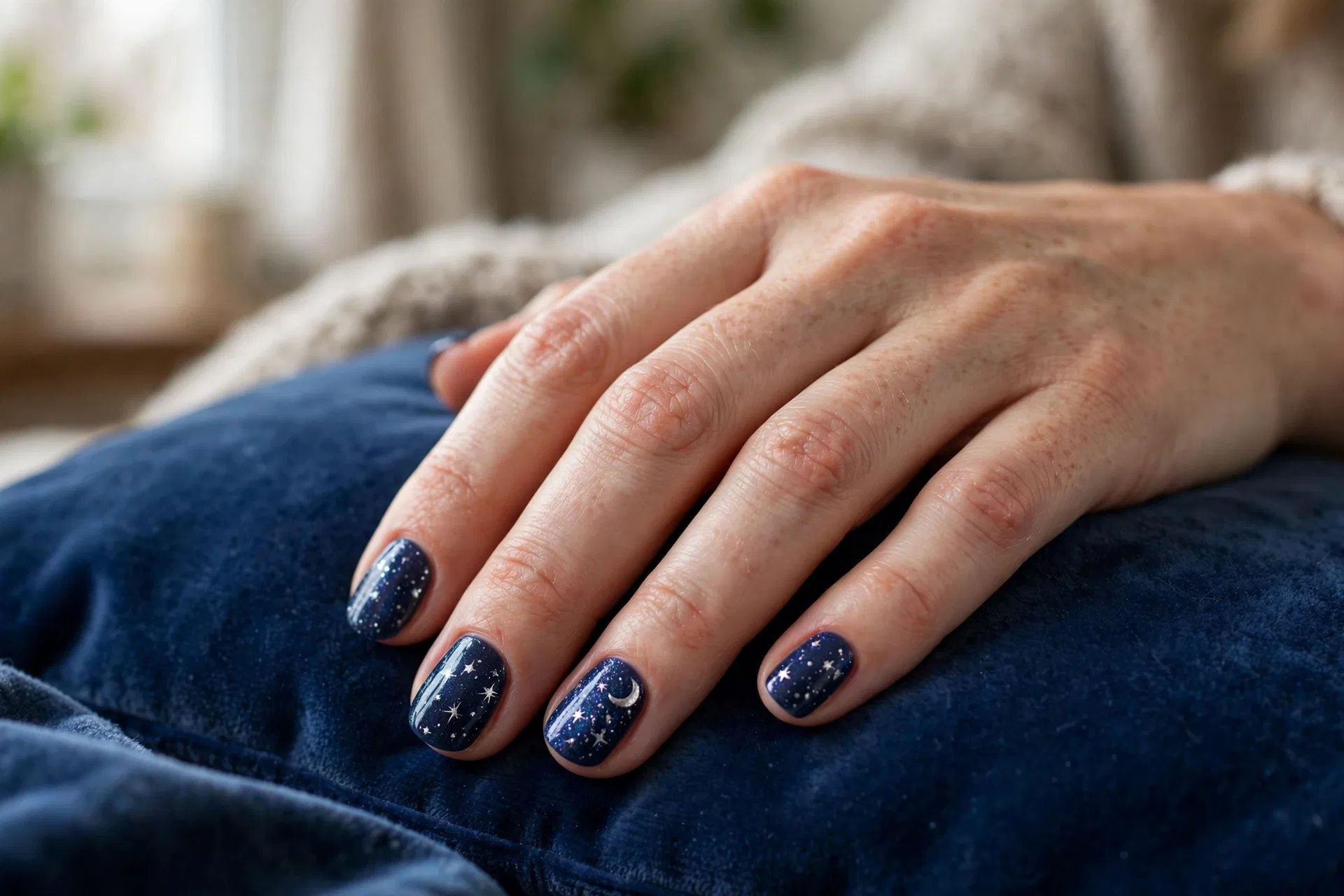 Winter Night Sky Nails